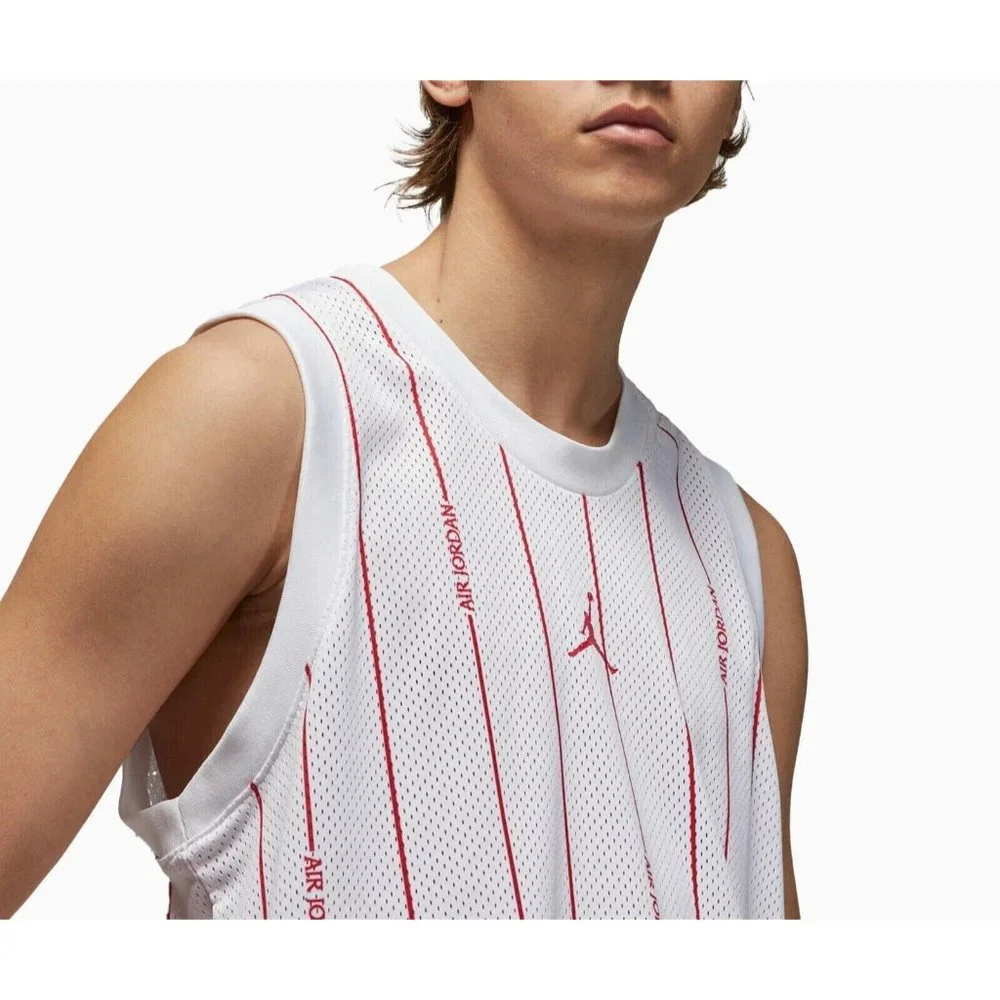 Nike Air Jordan Basketball Jersey Mens Size 3XL White Red Pinstripe Baseball NWT - Picture 6 of 9